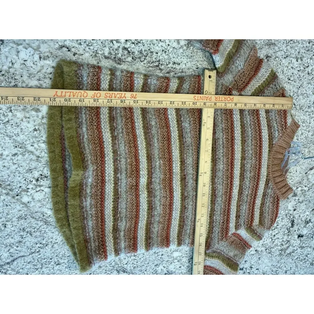 Faherty Mixed Yarn Striped Sweater $248 Womens Size XS Alpaca Fall Winter